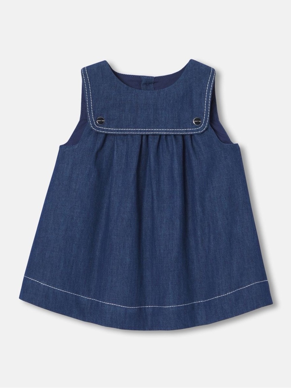 Jacadi Navy Blue Denim Sailor Pinafore Dress for Girls